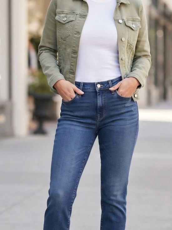 Levi Strauss Signature Denim - Levi Strauss Signature Women’s Blue Mid Rise Straight Slim Stretch Jeans 6 NWT